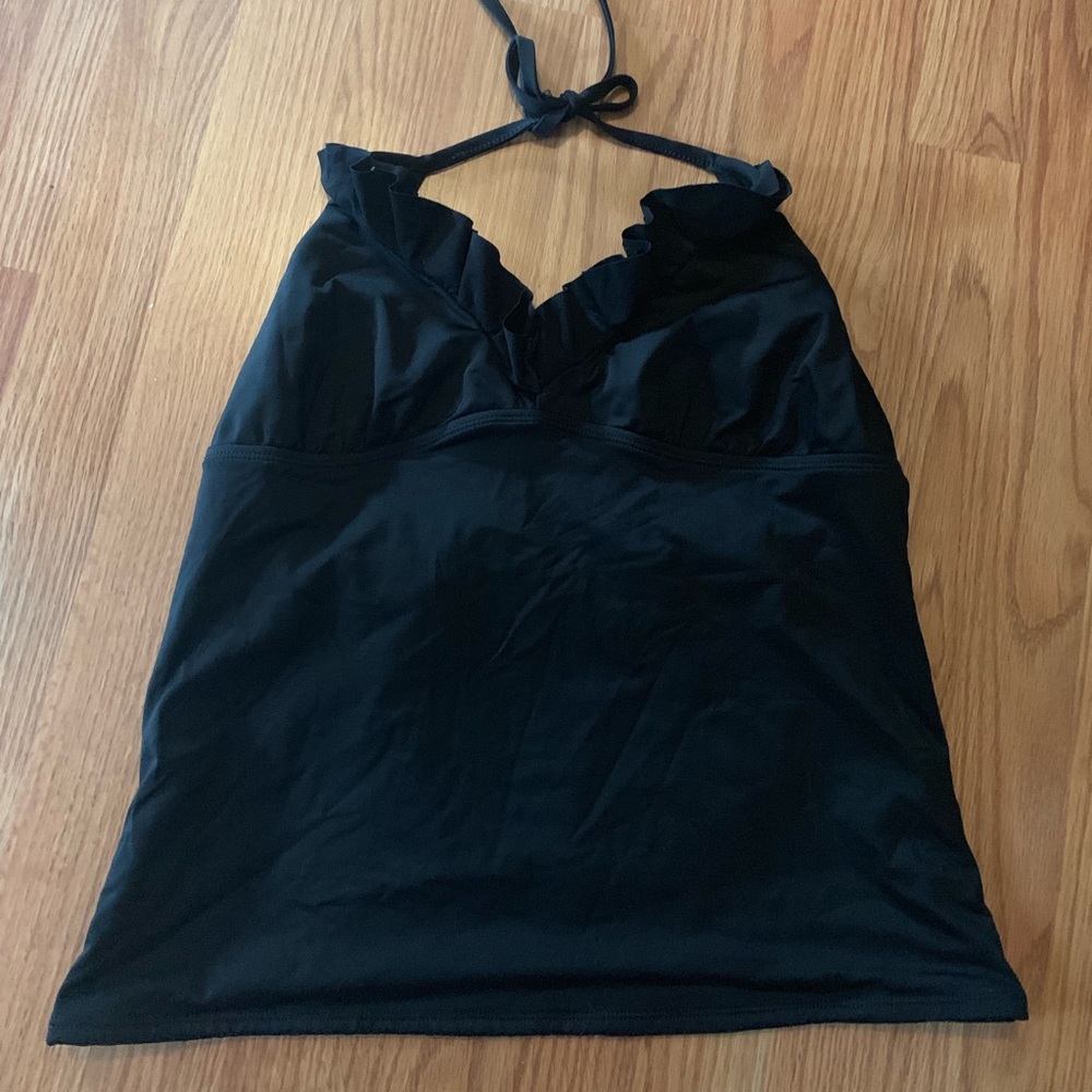 Old Navy Black Tankini Ruffle Swim Top